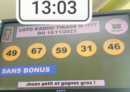 Résultats du loto Kadoo tirage 777 – LOTTO ou LOTO TOGO: .